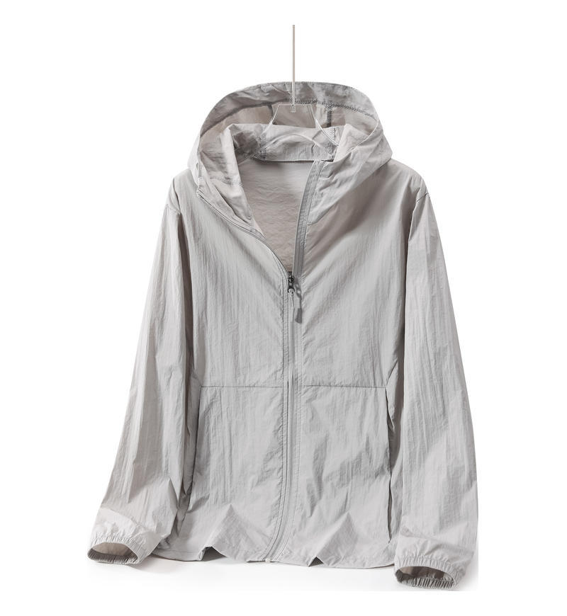 Ropa de protección solar de verano personalizada logotipo anti-UV al aire libre ligera y delgada permeable nylon con capuchón ropa de piel de protección solar