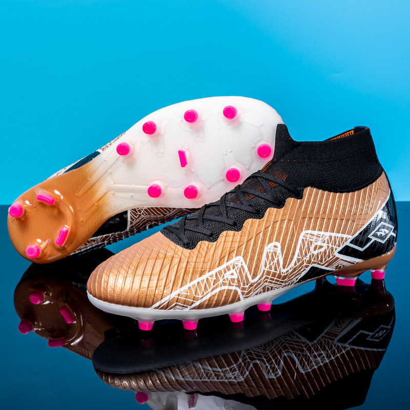 Scarpe da calcio in pelle per commercio estero transfrontaliero da uomo S High Top AG Spikes Formazione per studenti giovanili_voghion.com
