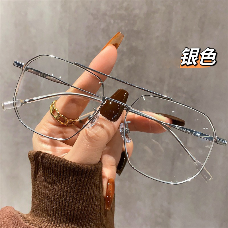 Fashion Ultra-Light Pilot Double-Bridge Glasses for Men, Elegant and Natural, Large Frame, Face-Slimming, Customizable Prescription, Blue Light Blocking, Myopia Fashion Ultra-Light Pilot Double-Bridge Glasses for Men, Elegant and Natural, Large Frame, Face-Slimming, Customizable Prescription, Blue Light Blocking, Myopia