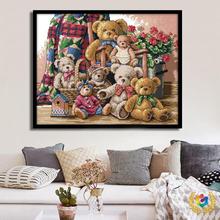 ✅针爱99十字绣熊熊一家2024年新款温馨动物客厅卧室厂家批发