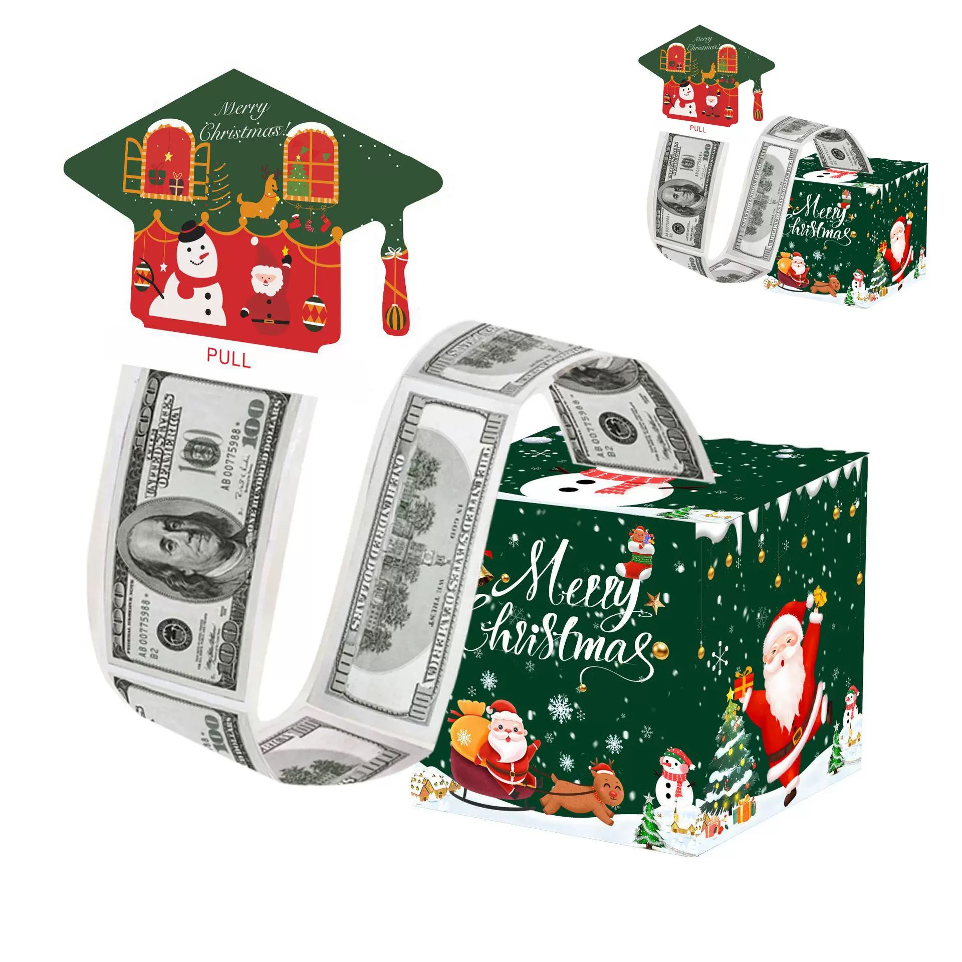 现货圣诞派对礼物现金抽钱盒适合成人及儿童家庭聚会礼盒