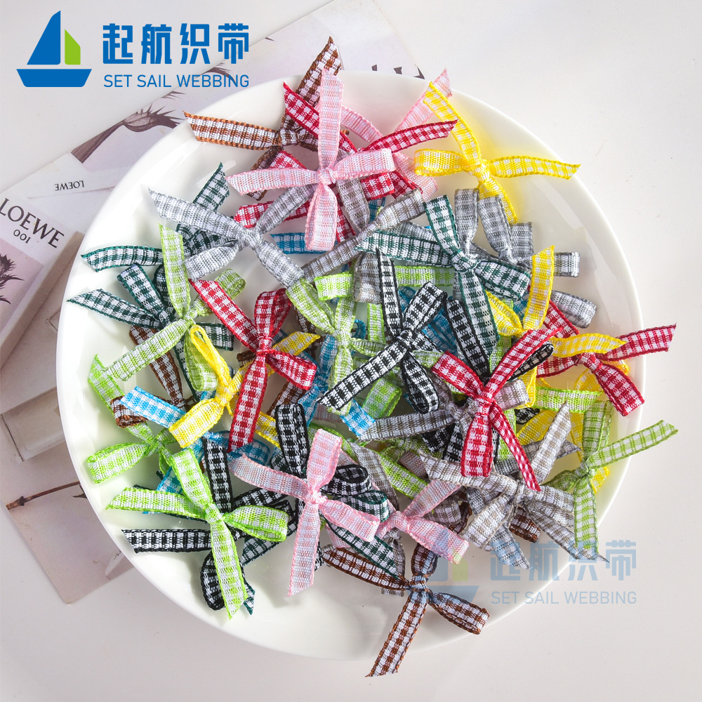 2-minute Scottish special check hand-tied bow lingerie accessories bow clothing accessories ribbon bow