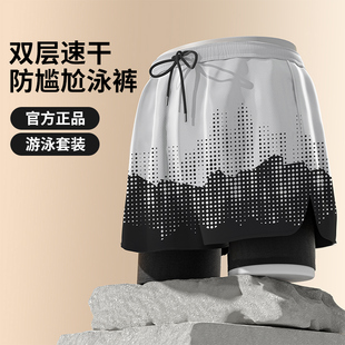 Swim Trunks for Men to Prevent Embarrassment 2025 New Quick-Drying Large Size Boxer Swimsuit Professional Hot Spring Swimming Complete Set of Equipment