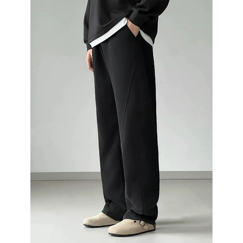 Demi-season woolen black trousers, fitted