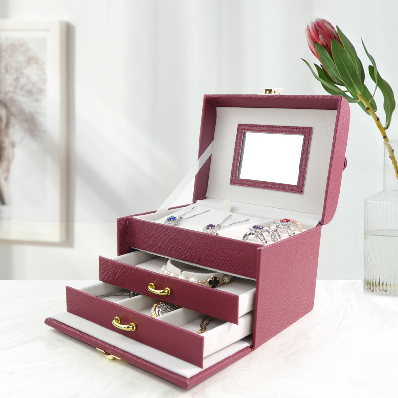 多层珠宝收纳盒珠宝店热门首饰箱节日送礼神器便携网红首饰珠宝盒