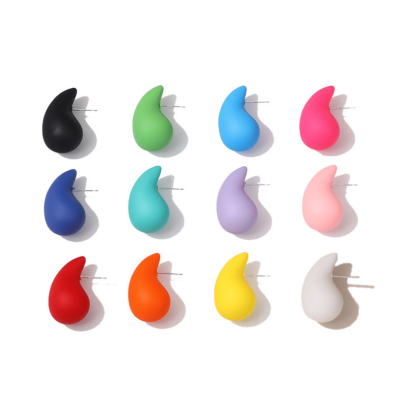 Wholesale Jewelry Simple Style Geometric Arylic Stoving Varnish Ear Studs display picture 3