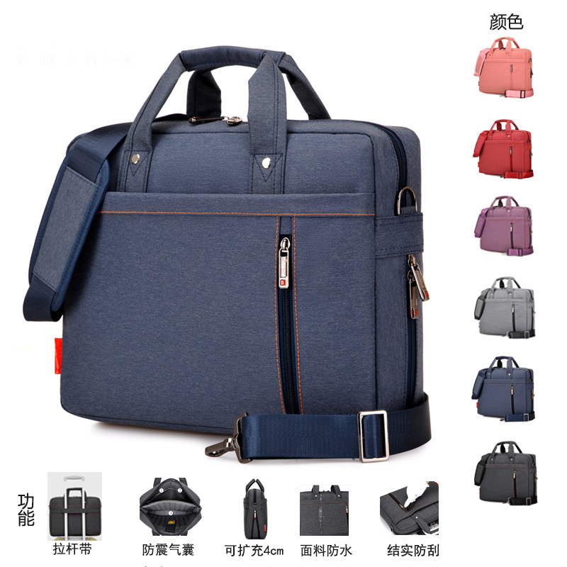Cross-Border Single-Shoulder Computer Bag 15/ 17inch Shockproof Commuting Storage Large-Capacity Portable Laptop Business Briefcase