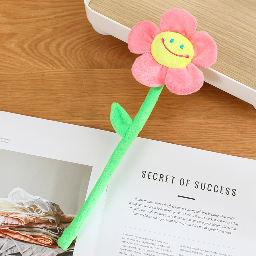 Creative Smiling Sunflower Plush Toy Rose Fabric Bouquet Curtain Flower Buckle Flower Photography Props Decoration
