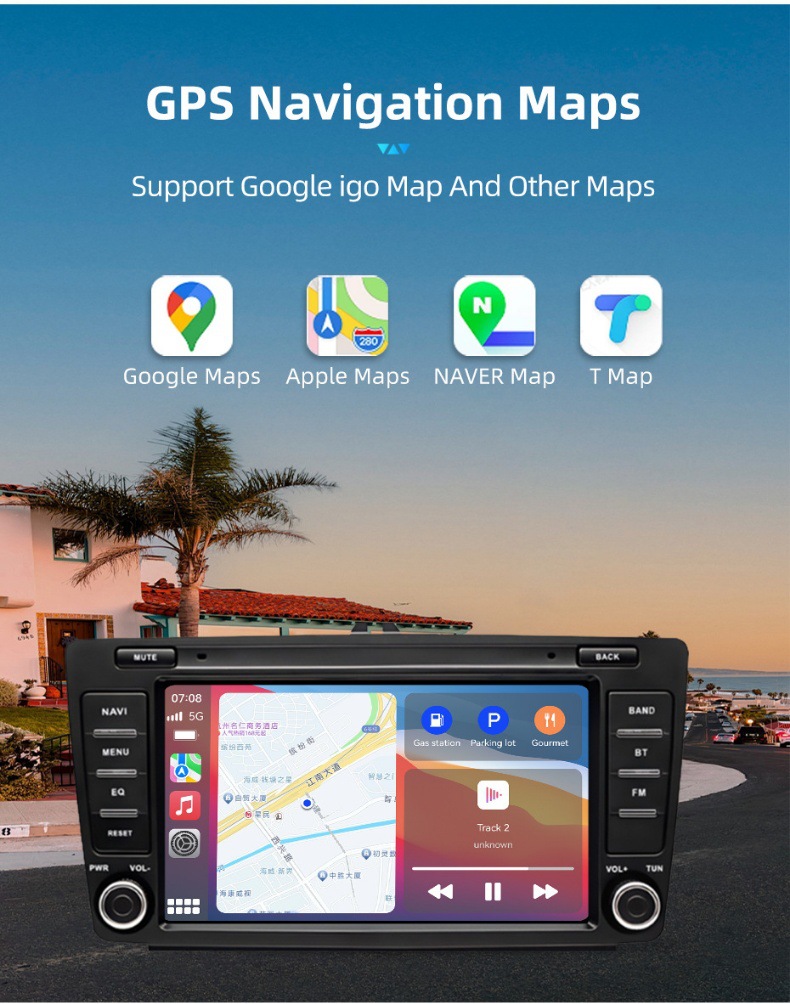 7inch Volkswagen Suitable for Skoda Octavia Mk2 A5 In-Car Central Control Large Screen Navigation Carplay Player