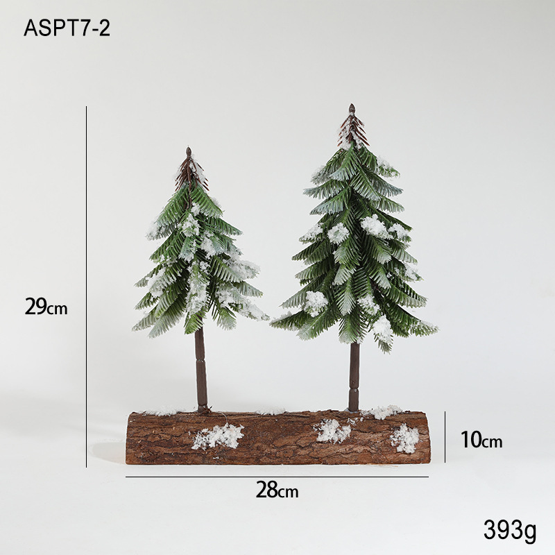 Simulación de plástico verde con nieve mini fruta roja árbol de Navidad decoración de mesa decoración pequeño regalo de Navidad