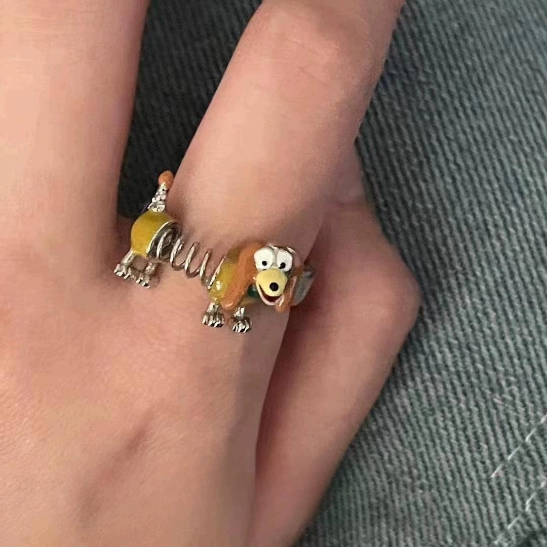 Cute small design creative trend cartoon ring