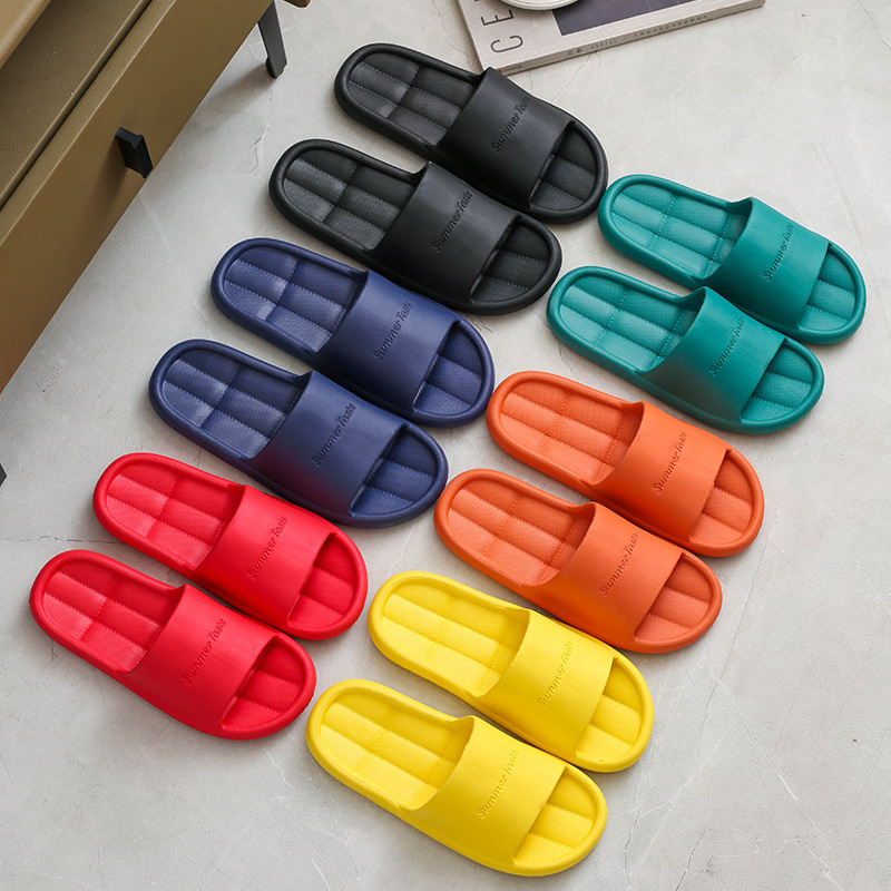 Slipper female summer family indoor bathroom antiskid bath soft bottom family indoor lovely male family cool slipper couple