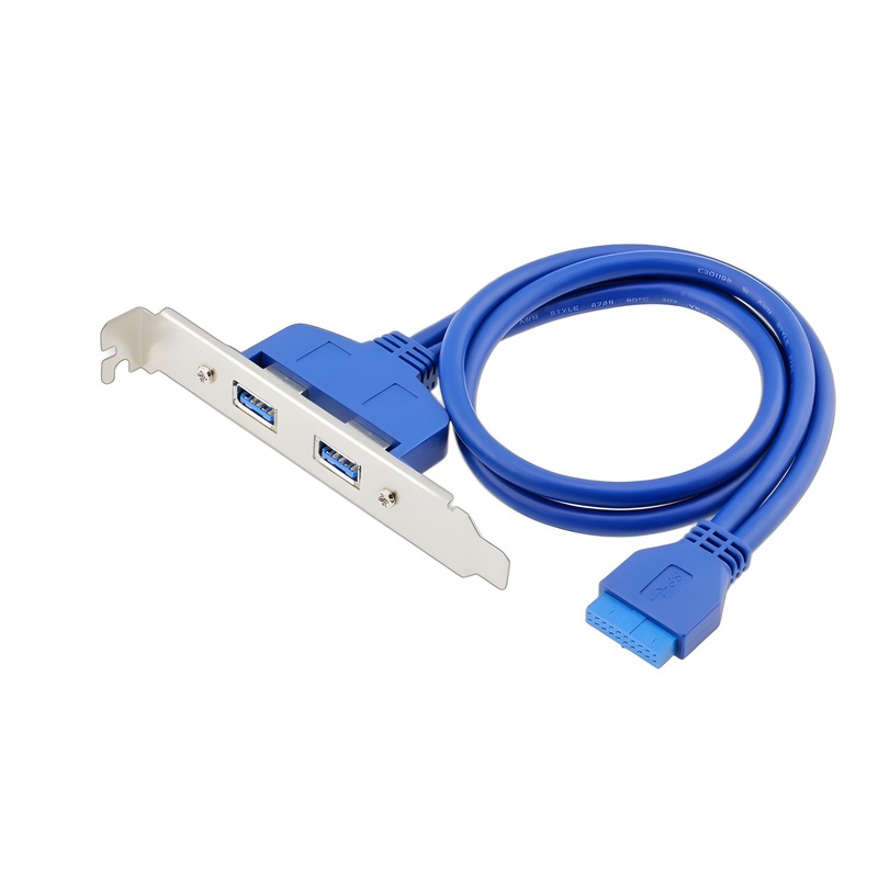 Usb3.0回転20pinデータケーブルバックpciバッフルボード拡張20pinデュアルポートUSB3.0延長線|undefined