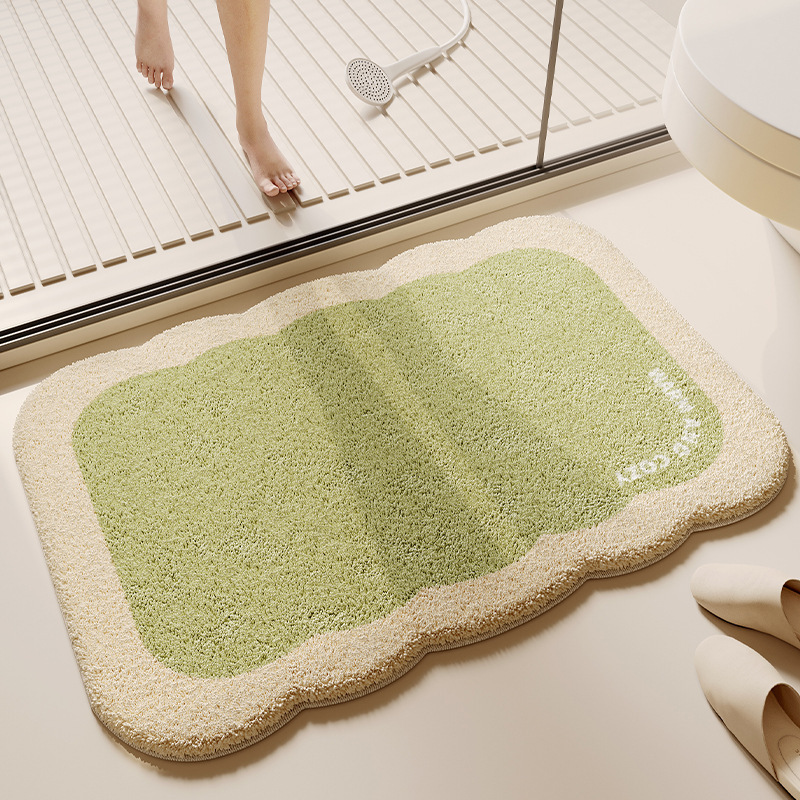 バスルームフロアマットは吸水性、滑り止め、厚みのある模造カシミアフットマット、柔らかく肌に優しく、汚れにくく、お手入れが簡単です。|undefined