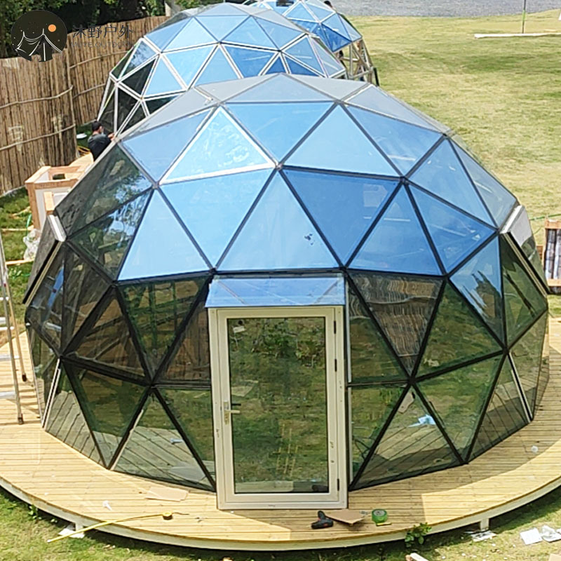 Muye acampar al aire libre de cristal estrellado cielo bola carpa Hotel Gran camping de vidrio esférico tienda de hotel Habitación de cielo estrellado