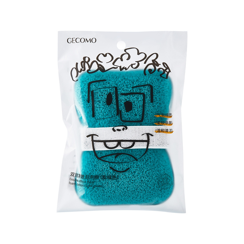 GECOMO可套香皂沐浴洗脸扑蜂窝孔结构深层清洁泥膜擦脸洁面扑海绵|undefined