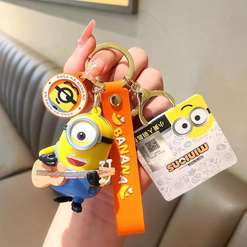Minions Keychain Childish Anime Backpack Hanging Cartoon Bob Kevin Stewart Pendant Men's and Women's Hanging Ornaments