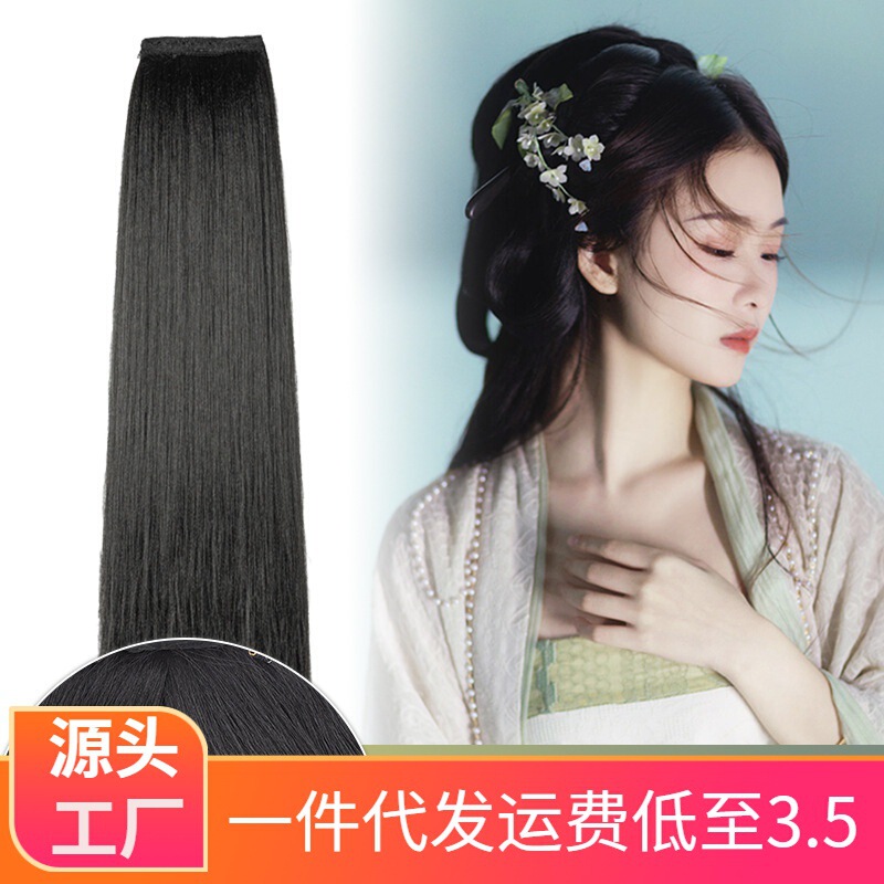 Factory wholesale ancient costume wig can be split and not easy to knot corn beard wig hair piece pull hair shape Oil Hair row