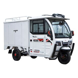 國標電動車電動快遞三輪車封閉電瓶車油電拉貨兩用擺攤載重可上牌