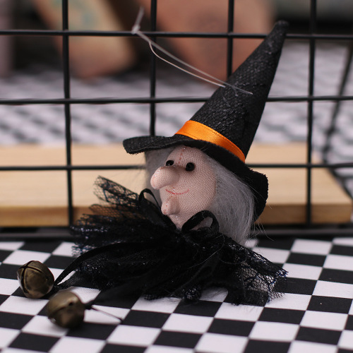 Mingguan cross-border new product Halloween venue layout props Cartoon gauze skirt hanging bell pendant pumpkin witch pendant