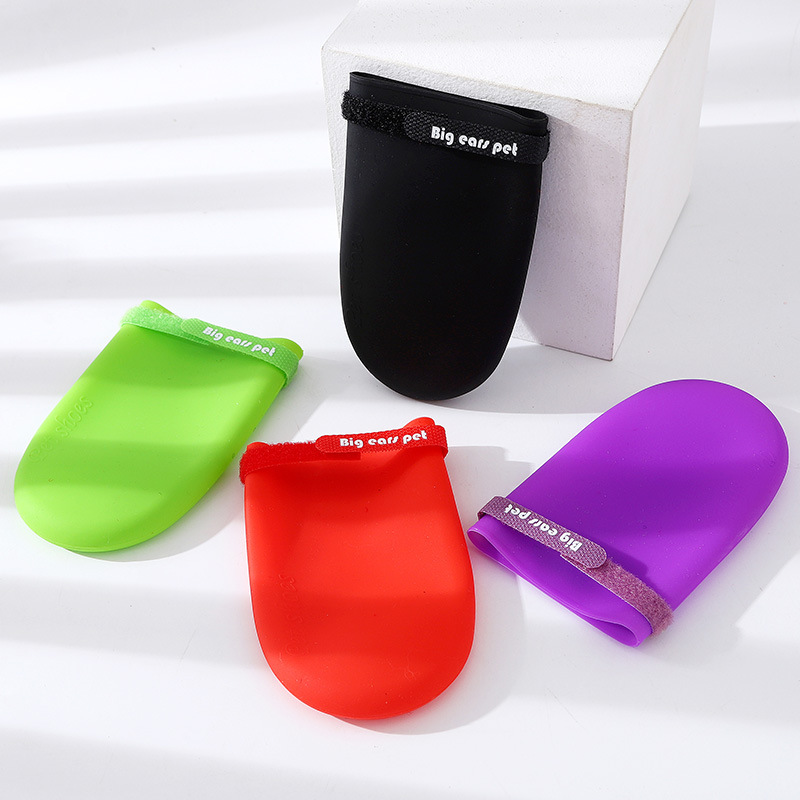 Z venta al por mayor de cuero Taobao color caramelo cubierta de goma para mascotas transfronteriza antideslizante mascota calcetines mascota cubierta del pie mascota Botas de lluvia para mascotas