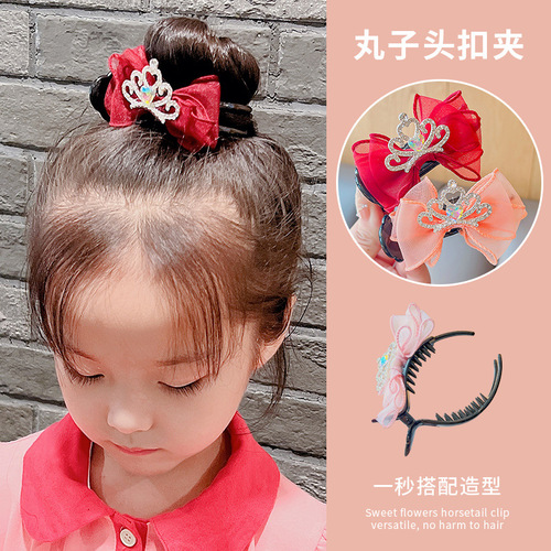 Adorable crown hair clip for Korean girls, shark-shaped clip for children, school hair accessories for girls