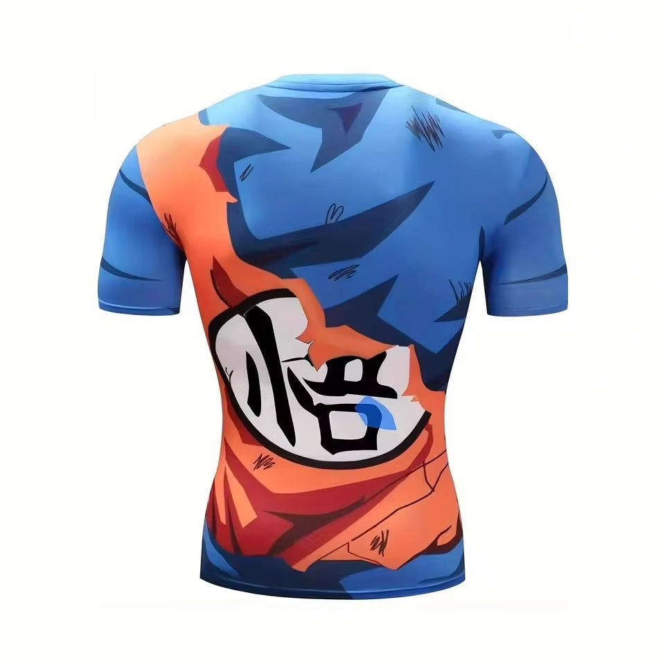 Dragon Ball Wukong 3D impreso personalidad de la calle de los hombres suelta transpirable hombro de manga corta cuello redondo camiseta en stock