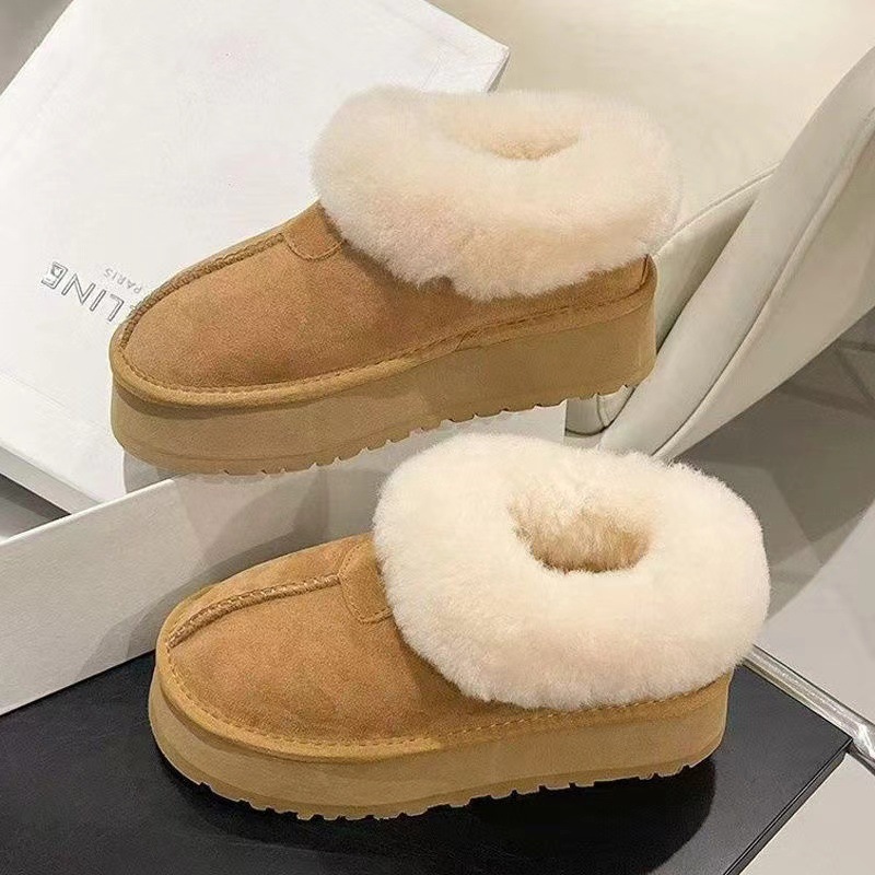 26 New Winter Models of Thick-Soled Height-Increasing Snow Boots for Women, Thickened Warm Plush Slip-On Cotton Shoes
