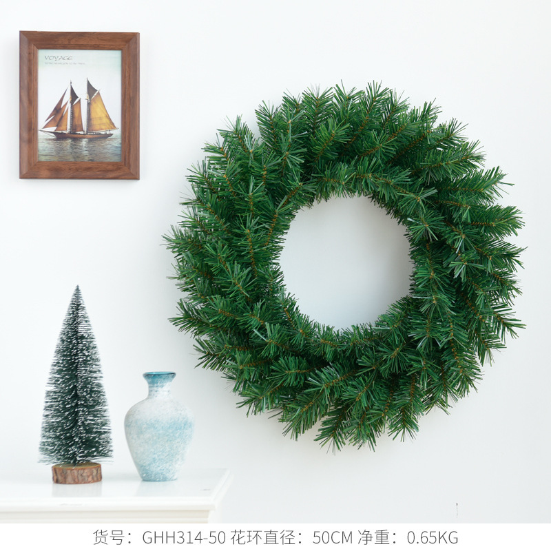 クリスマスデコレーション クリスマスギフト フラワーリング 吊り下げ飾り グリーン シミュレーションツタ 草輪 シーン装飾 パーティー用品|undefined