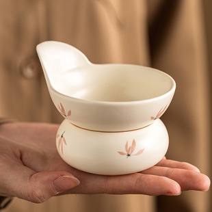 Factory Rice Yellow Glaze Orchid Tea Leakage Tea Filter Chinese Tea Set Accessories Tea Kung Fu Tea Filter Ceramic Filter