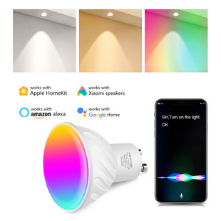 HomeKit���gu10���ܱ��������b�wifi����RGBCW�{ɫ�۹�����@ɫ