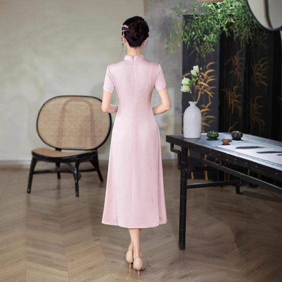 Mom Slim Cheongsam Young New Style Elegant Chinese Style Women's Clothing Republic of China Retro Improved Elegant Cheongsam Lady