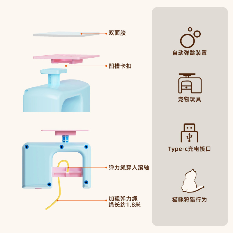 新款悠悠球电动猫玩具逗猫棒自嗨解闷神器电动自动玩幼猫宠物玩具|undefined