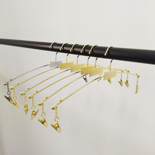 Underwear shop clothes hanger underwear special bra clothes clip metal with clip display clothes hanger Golden