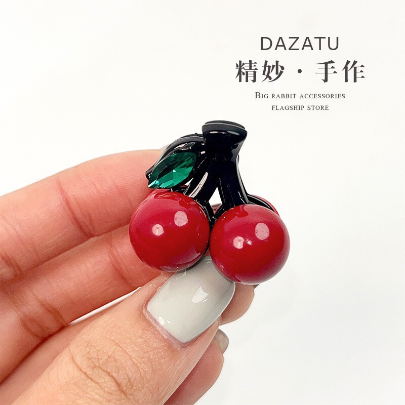 红色珍珠迷你小抓夹女前额侧边小夹子时尚新款刘海夹水钻发夹头饰|undefined