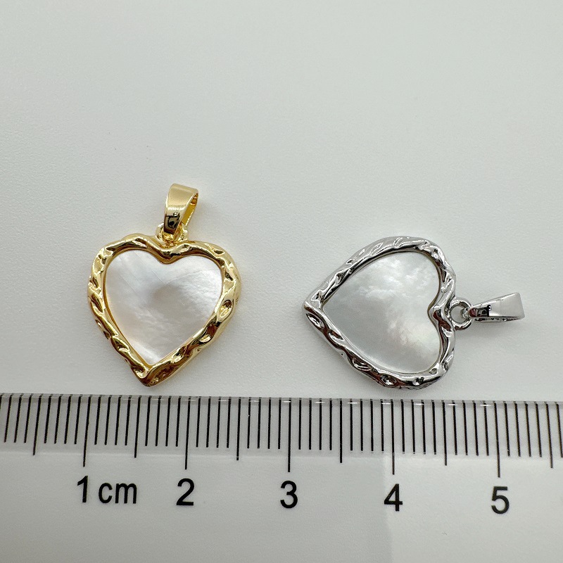Pendant Jewelry Making Type 1 Piece Copper Shell Abalone Shell Heart Shape Pendant