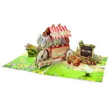 新款创意贺卡送朋友 3d立体纸雕小卡片送妈妈感恩贺卡跨境批发