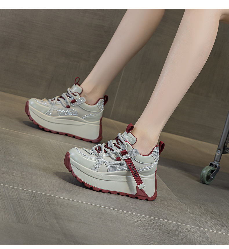Giày sneaker nữ đế dày phong cách cổ điển phối lưới và da — Vàng lưới 5027-1, Đỏ da 5027, Xám lưới 5027-1, Đỏ lưới 5027-1 chi tiết 27