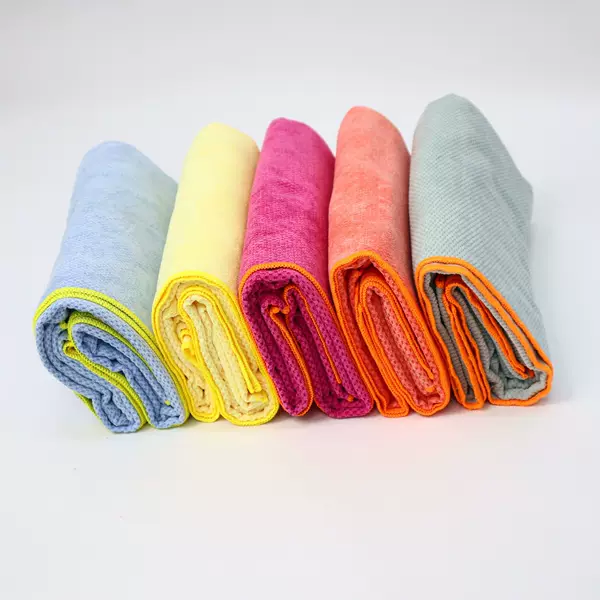 Customized Microfiber Woven Super Soft Yoga Tile Silicone Non-slip Sweat Absorbent Solid Color Fitness Cloth Mat