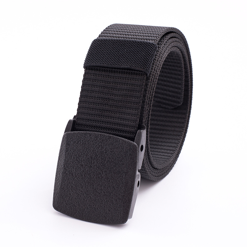 Cinturón de Lona/Nylon sin Metal para Hombre y Mujer, Hebilla de Plástico, Apto para Entrenamiento y Control de Seguridad, Venta por Mayor