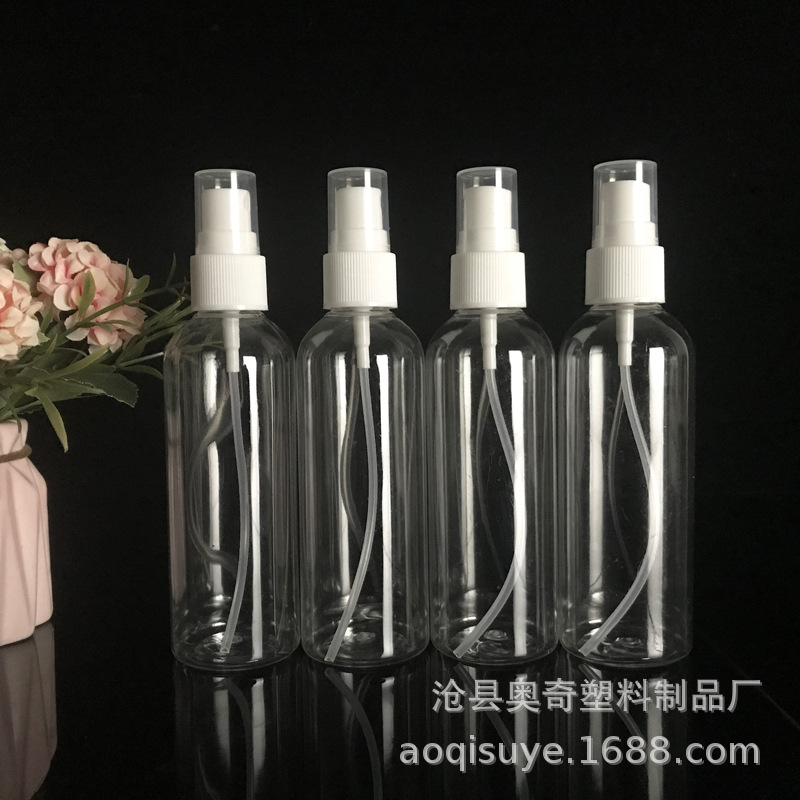 厂家供应 100ml pet 塑料瓶 喷瓶 化妆品旅行分装试用装小样喷壶