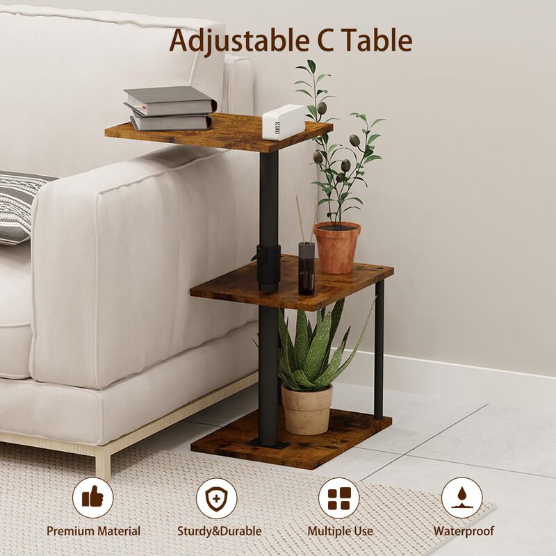 Wooden Adjustable Side Table for Sofa Armrest, Home-Use Corner Table, Sofa Arm Swivel Side Table, Laptop Table, Trendy Wooden Adjustable Side Table for Sofa Armrest, Home-Use Corner Table, Sofa Arm Swivel Side Table, Laptop Table, Trendy