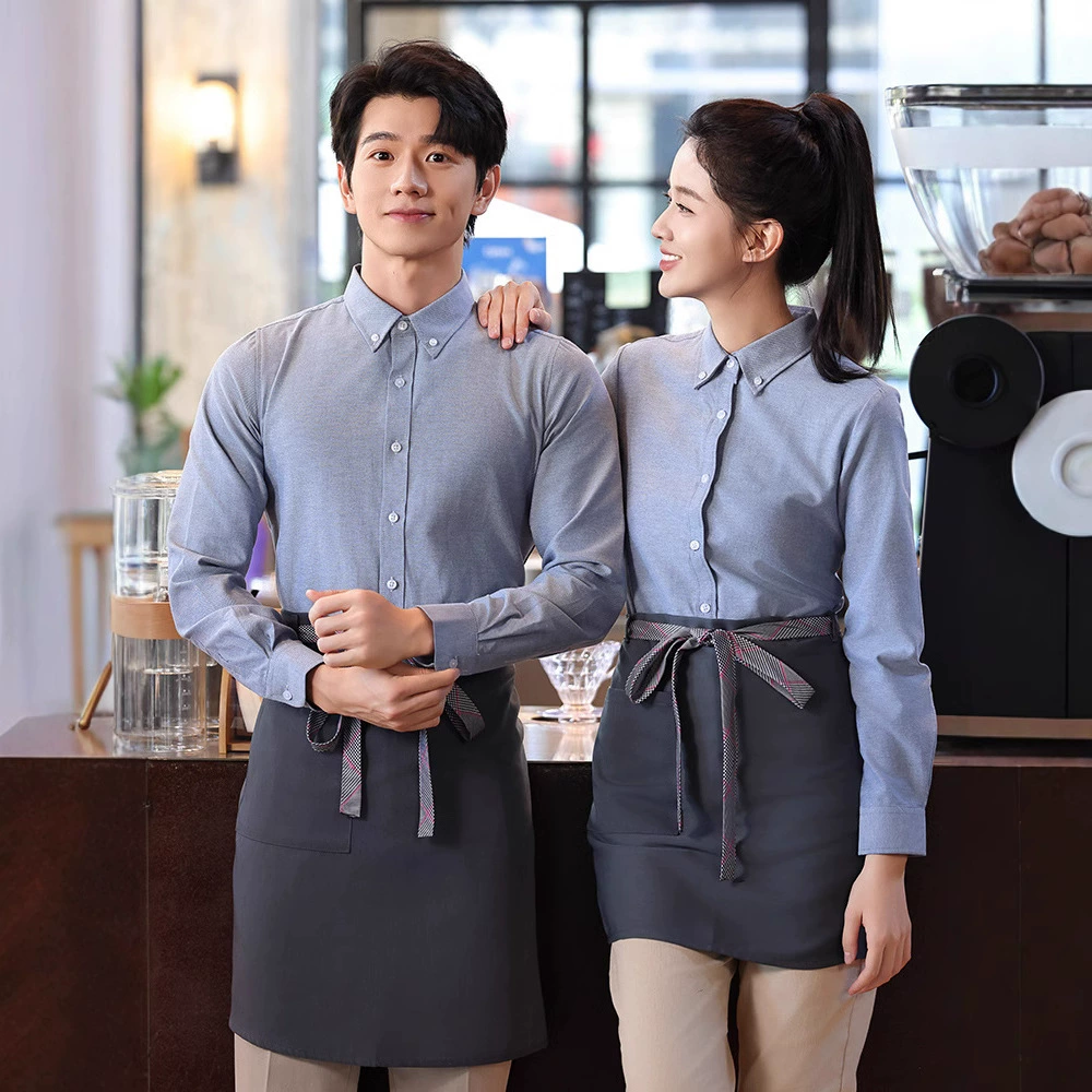 Кейтеринг рабочая одежда с длинными рукавами рубашка женский западный ресторан горячий горшок молочный чай кафе официант осенняя и зимняя одежда