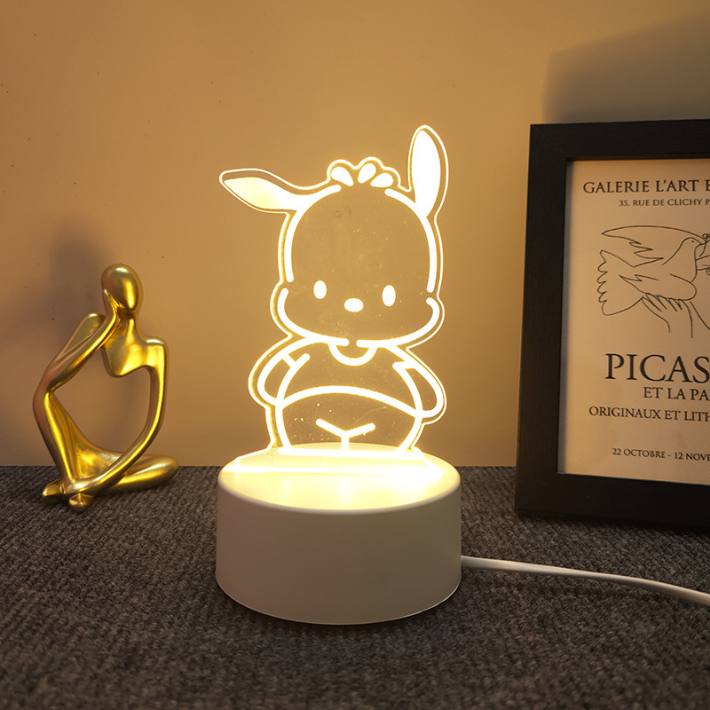 新奇特3d小夜灯卸売り来図創意プレゼントのベッドの上の電気スタンドの越境雰囲気はアクリル製のlogoを決めます。|undefined