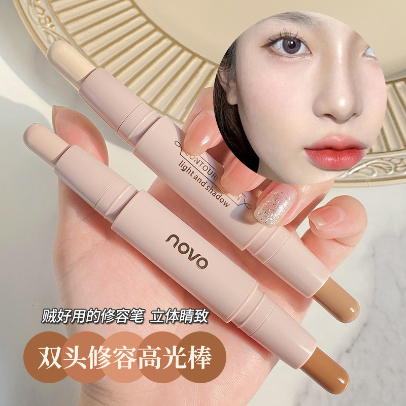 Novo 3D Dual-Ended Contour Stick Highlighter Stick for Contouring Nose Shadow and Face Brightening Stick Novo 3D Dual-Ended Contour Stick Highlighter Stick for Contouring Nose Shadow and Face Brightening Stick