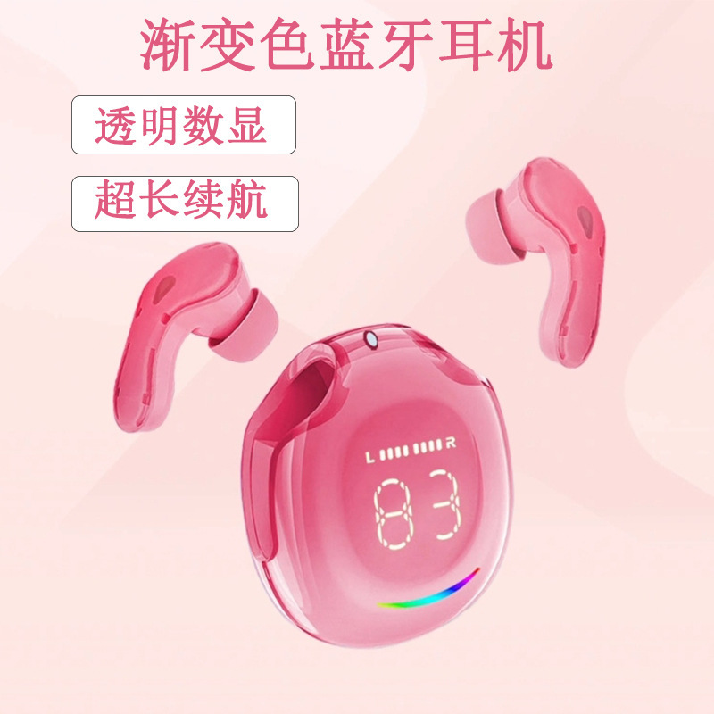 ソースメーカー Bluetooth ヘッドセット人気のクロスボーダーグラデーションカラー新しい Bluetooth 長寿命インイヤーデジタルディスプレイ卸売|undefined