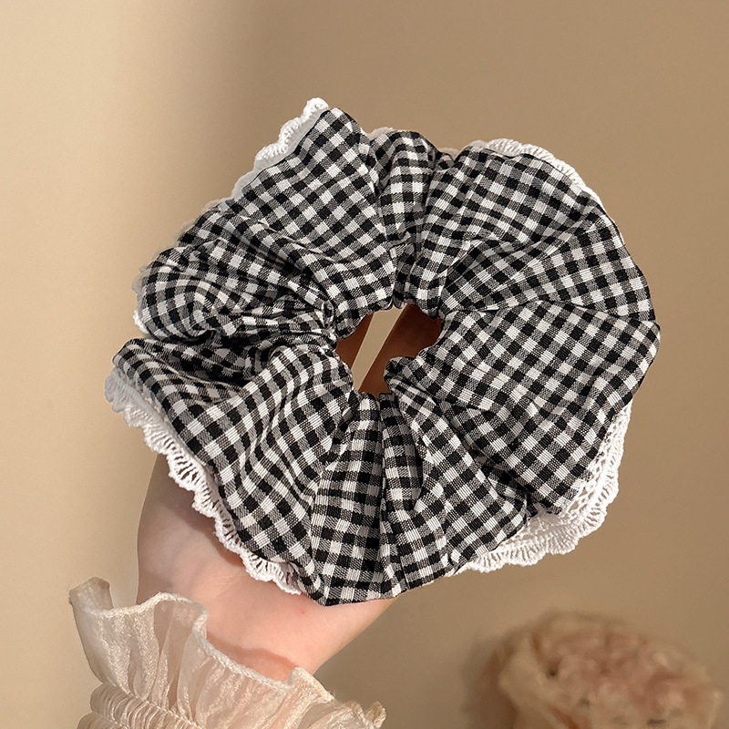 Coletero Scrunchie de Encaje con Flor de Alta Elasticidad para Mujer