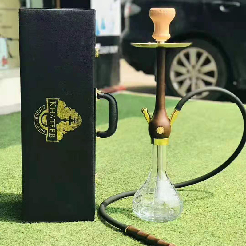 跨境货源阿拉伯水烟配件木头水烟壶 木头套装带皮箱水烟壶 shisha|ms