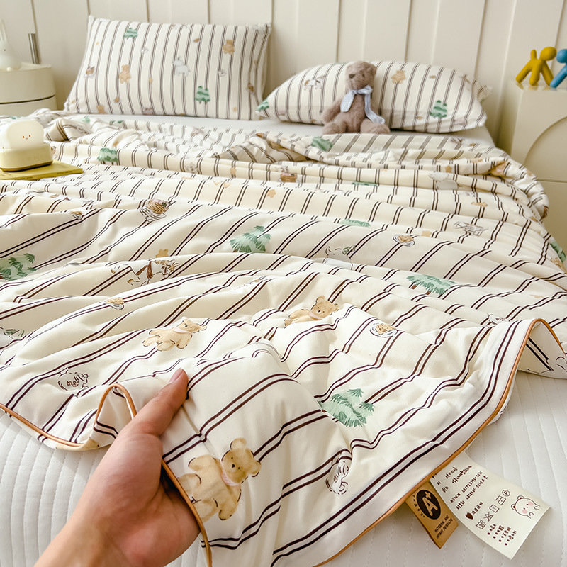 Colchera de punto de verano, Colchera fresca de verano, Colchera de aire acondicionado para niños individuales, dormitorio doble, Colchera de verano, lavable a máquina 2025 nuevo
