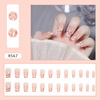 Translucent nail stickers, fake nails for manicure, 24 pieces, ready-made product, wholesale, Chanel style